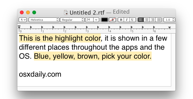 mac code for highlighting word in passage